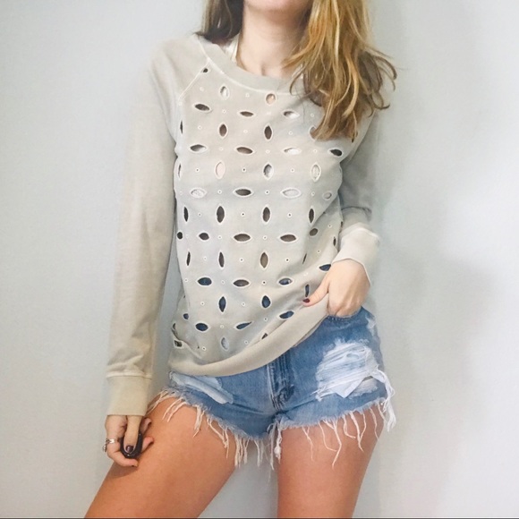 Anthropologie Tops - Anthro Dylan cutout floral pullover